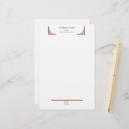 Elegante Terracotta Hoek— met Footer Briefpapier