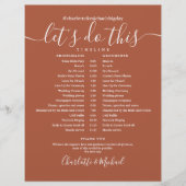 Elegante Terracotta Huwelijksplanning Tijdslijn (Voorkant)