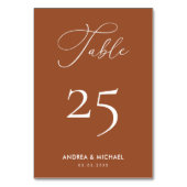 Elegante terracotta kalligrafie boho lente bruilof kaart (Achterkant)