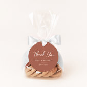 Elegante Terracotta Kalligrafie Herfstbruiloft Bedankjes Labels