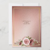 Elegante terracotta maroon herfstbloemen verjaarda kaart (Achterkant)