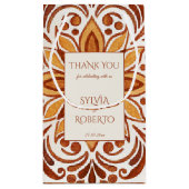 Elegante Terracotta Mexicaanse Talavera bruiloft g Klein Cadeauzakje (Achterkant)