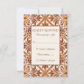 Elegante Terracotta Mexicaanse Talavera bruiloft RSVP Kaartje (Voorkant)