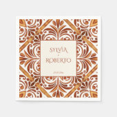 Elegante Terracotta Mexicaanse Talavera bruiloft Servet (Voorkant)