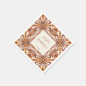 Elegante Terracotta Mexicaanse Talavera bruiloft Servet (Hoek)