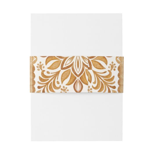 Elegante Terracotta Mexicaanse Talavera bruiloft Uitnodigingen Wikkel (Achterkant Voorbeeld)