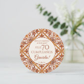 Elegante Terracotta Mexicaanse Talavera dank je Kaart (Staand voorkant)