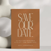 Elegante Terracotta Mid Century Moderne Typografie Save The Date
