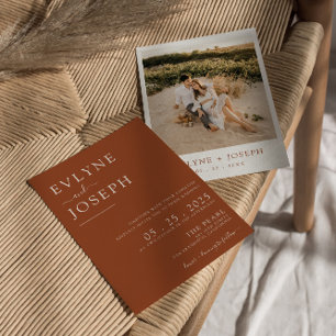 Elegante terracotta minimalistische boho moderne b kaart