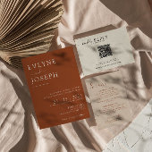 Elegante terracotta minimalistische boho moderne b kaart