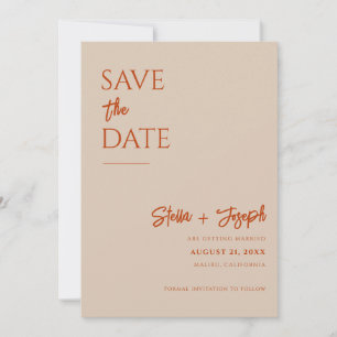 Elegante terracotta moderne boho chique foto bruil save the date