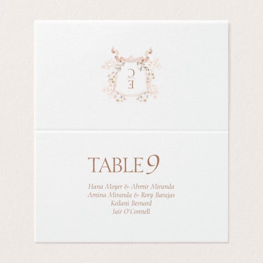 Elegante Terracotta Monogram Huwelijks Plaatjes Kaart (Buitenkant ongevouwen)