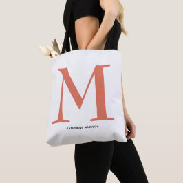 Elegante Terracotta Monogram Naam Tote Bag