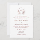 Elegante Terracotta Monogram QR RSVP Fotobruiloft Kaart (Voorkant)