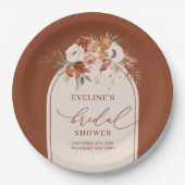 Elegante terracotta pampas boho bruids papier bord (Voorkant)