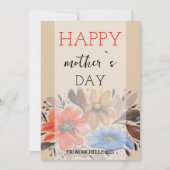 Elegante Terracotta Pastel Waterverf Bloemen Feestdagenkaart (Voorkant)