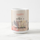 Elegante Terracotta Pastel Waterverf Bloemen Koffiemok (Center)