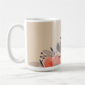 Elegante Terracotta Pastel Waterverf Bloemen Koffiemok (Links)