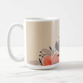 Elegante Terracotta Pastel Waterverf Bloemen Koffiemok