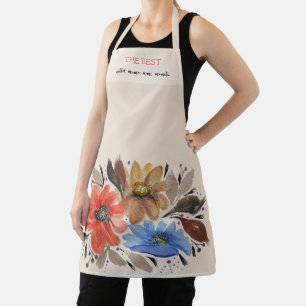Elegante Terracotta Pastel Waterverf Bloemen Schort