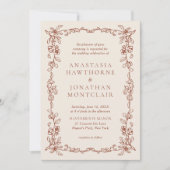 Elegante Terracotta  QR Code Huwelijk Kaart (Voorkant)