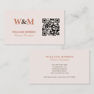 Elegante Terracotta QR Code Logo Sjabloon Visitekaartje