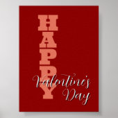 Elegante Terracotta Red Velvet Happy Valentines Da Poster (Voorkant)