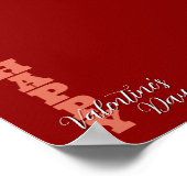 Elegante Terracotta Red Velvet Happy Valentines Da Poster (Hoek)