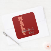 Elegante Terracotta Red Velvet Happy Valentines Da Vierkante Sticker (Envelop)