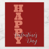 Elegante Terracotta Red Velvet Happy Valentines Da Wijn Etiket (Enkel label)