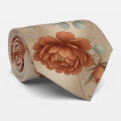Elegante Terracotta Roos Stropdas (Opgerold)