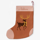 Elegante terracotta roze gepersonaliseerd kleine kerstsok (Achterkant)