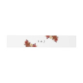 Elegante Terracotta Rozen Floral Monogram Bruiloft Uitnodigingen Wikkel (Vlak)