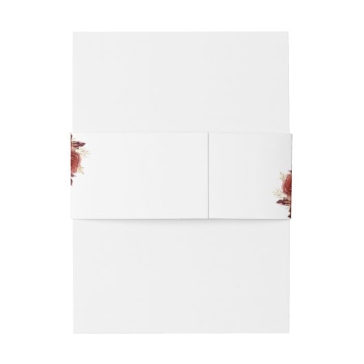 Elegante Terracotta Rozen Floral Monogram Bruiloft Uitnodigingen Wikkel (Achterkant Voorbeeld)