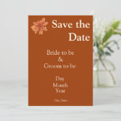Elegante Terracotta Save the Date - Herfstbruiloft (Staand voorkant)