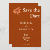 Elegante Terracotta Save the Date - Herfstbruiloft (Voorkant / Achterkant)