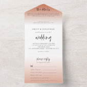 Elegante Terracotta Script bruiloft All In One Uitnodiging (Binnen)