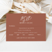 Elegante Terracotta Script Fall Wedding RSVP-kaart Kaart