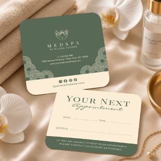 Elegante Terracotta Spa Salon Estheetician Wellnes Afsprakenkaartje