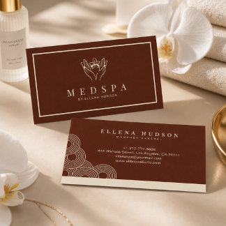 Elegante Terracotta Spa Salon Estheetician Wellnes Visitekaartje