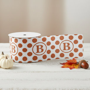 Elegante Terracotta Stippen Monogram Grosgrain Lint
