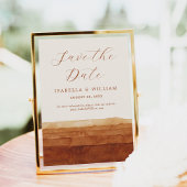 Elegante Terracotta Watercolor Abstracte Woestijn Save The Date