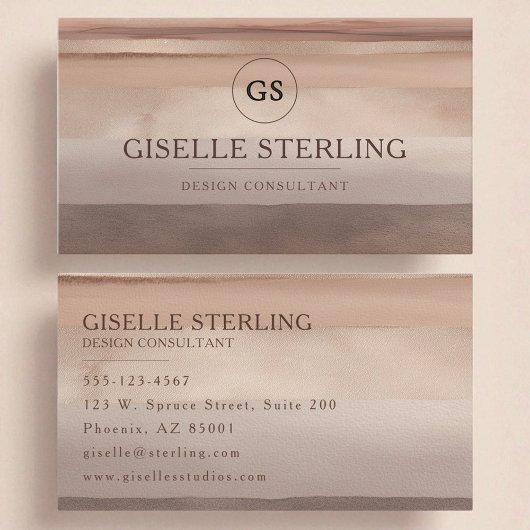 Elegante Terracotta Waterverf Abstract Boho Visitekaartje