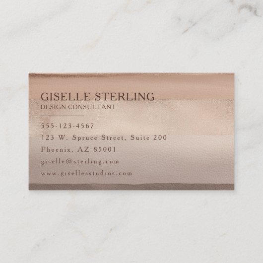Elegante Terracotta Waterverf Abstract Boho Visitekaartje (Achterkant)