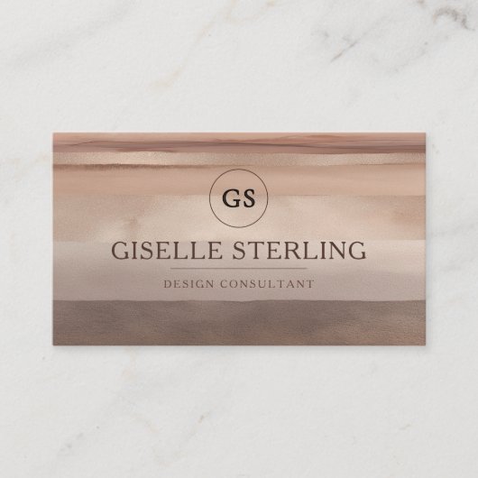 Elegante Terracotta Waterverf Abstract Boho Visitekaartje (Voorkant)