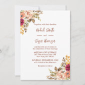 Elegante terracotta Waterverf bloemenherfst Kaart (Voorkant)