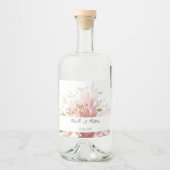 Elegante terracotta Waterverf Floral gepersonalise Likeurfles Etiket (Voorkant)