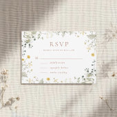 Elegante Terracotta Wildflower bruiloft RSVP Kaartje