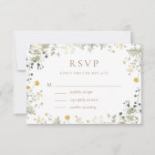 Elegante Terracotta Wildflower bruiloft RSVP Kaartje (Voorkant)