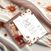 Elegante Terracotta Wildflower bruiloft Save The Date